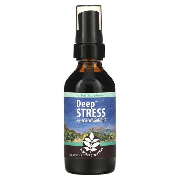 Deep Stress с Ашвагандой, 2 жидкие унции (59 мл) WishGarden Herbs