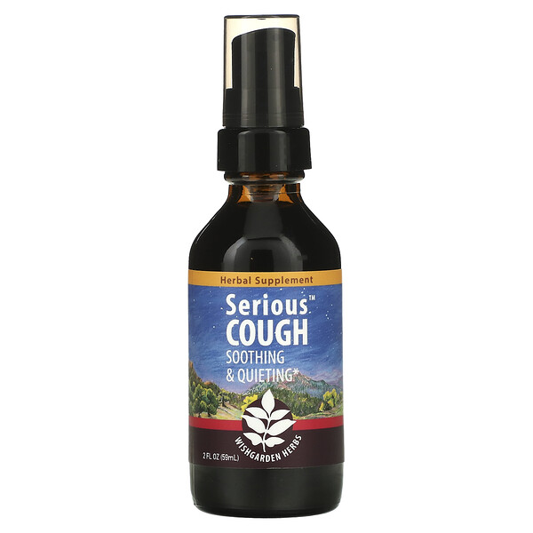 Serious Cough, успокаивающее и успокаивающее средство, 2 жидких унции (59 мл) WishGarden Herbs