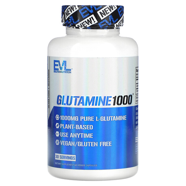 L-Glutamine 1000мг - 60 растительных капсул - EVLution Nutrition EVLution Nutrition