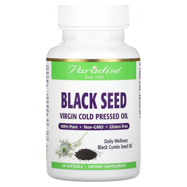 Черный тмин, 60 мягких таблеток Paradise Herbs