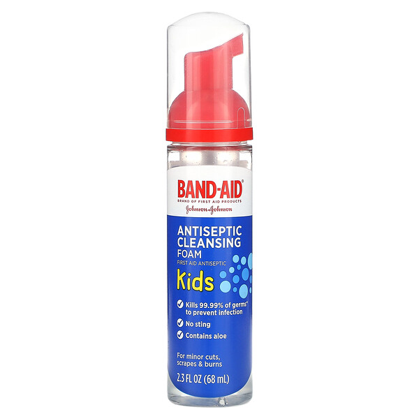 Kids, Антисептическая очищающая пена, 2,3 жидких унции (68 мл) Band Aid