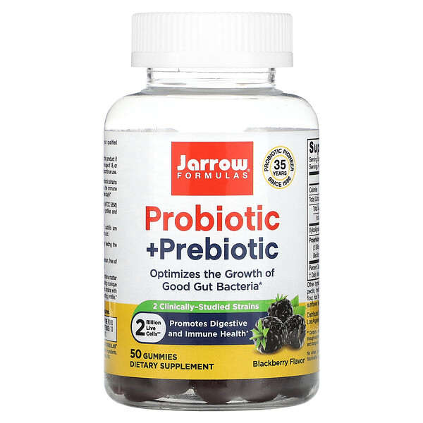 Probiotic + Prebiotic, Blackberry, 2 Billion, 50 Gummies Jarrow Formulas