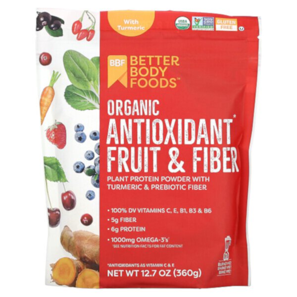 Органические антиоксиданты, фруктово-волоконная смесь с куркумой - 360 г - Betterbody Betterbody