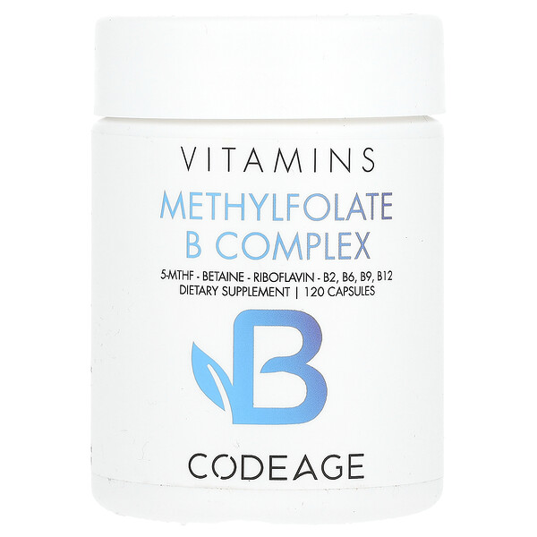 Витамины, комплекс метилфолата B, 120 капсул Codeage