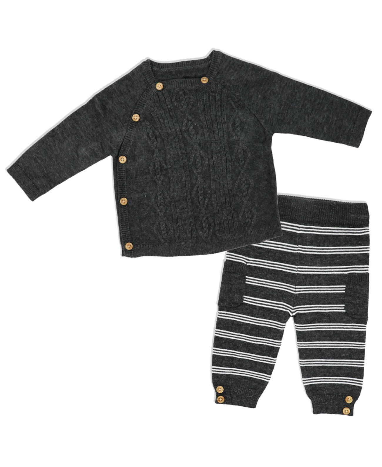Вязаный свитер и штаны с пуговицами сбоку для мальчика, комплект из 2 предметов Bonjour