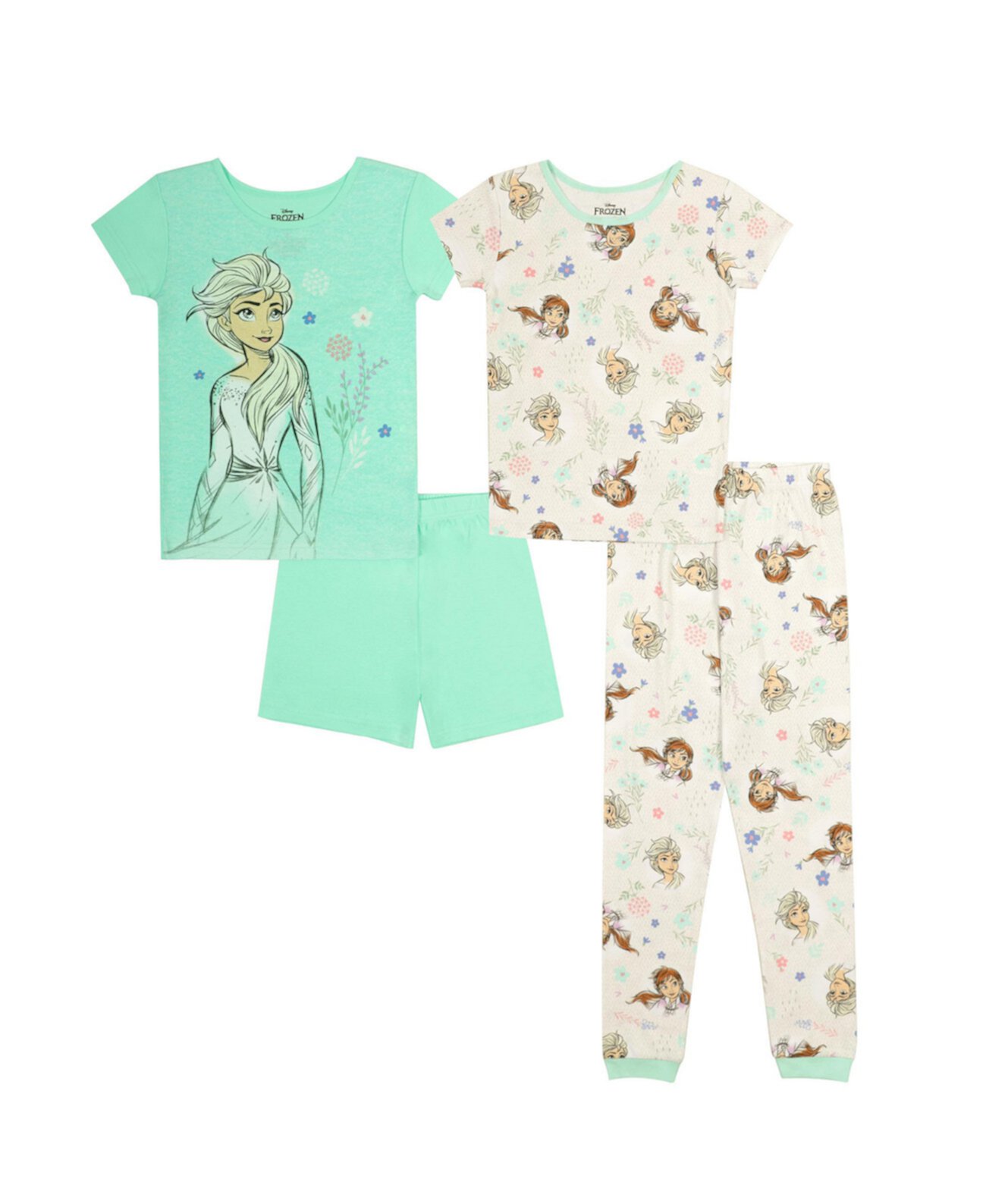 Пижамный комплект с короткими рукавами для больших девочек, 4 предмета Frozen