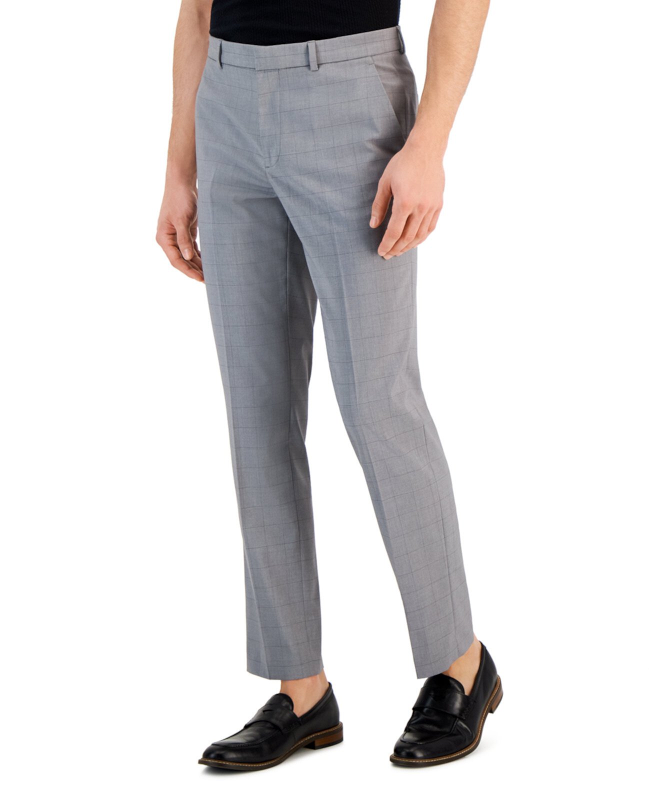 Мужские классические брюки узкого кроя в тон с окном Perry Ellis