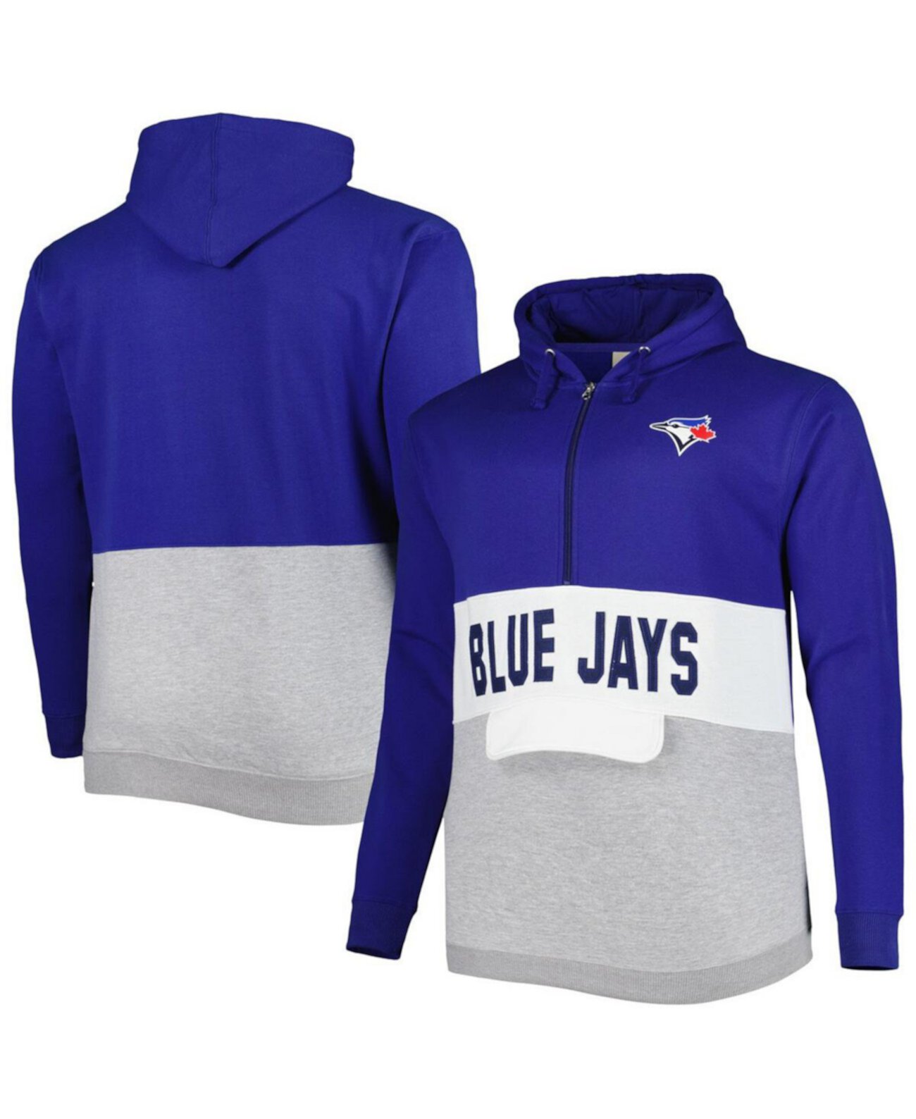 Мужская Толстовка Profile Toronto Blue Jays Флисовая Полу-молния Profile