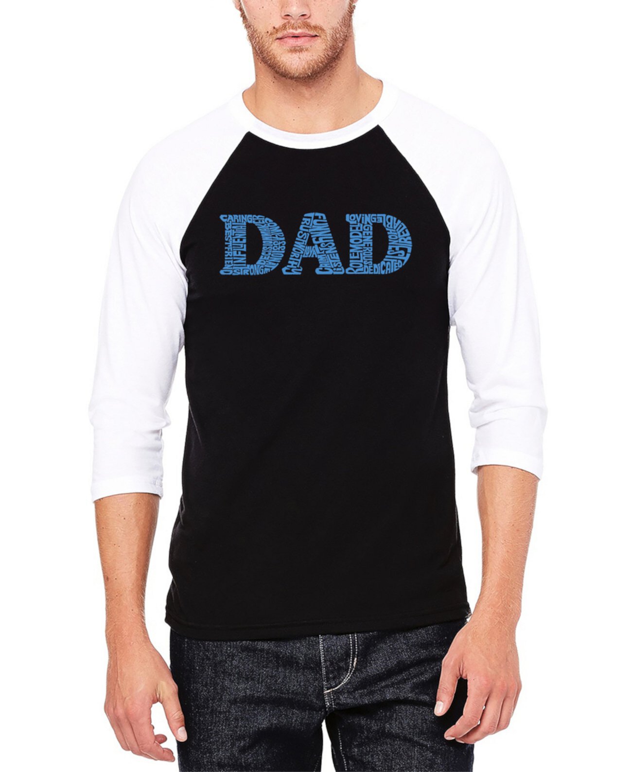 Мужская Футболка LA Pop Art Dad Raglan Baseball Word Art LA Pop Art