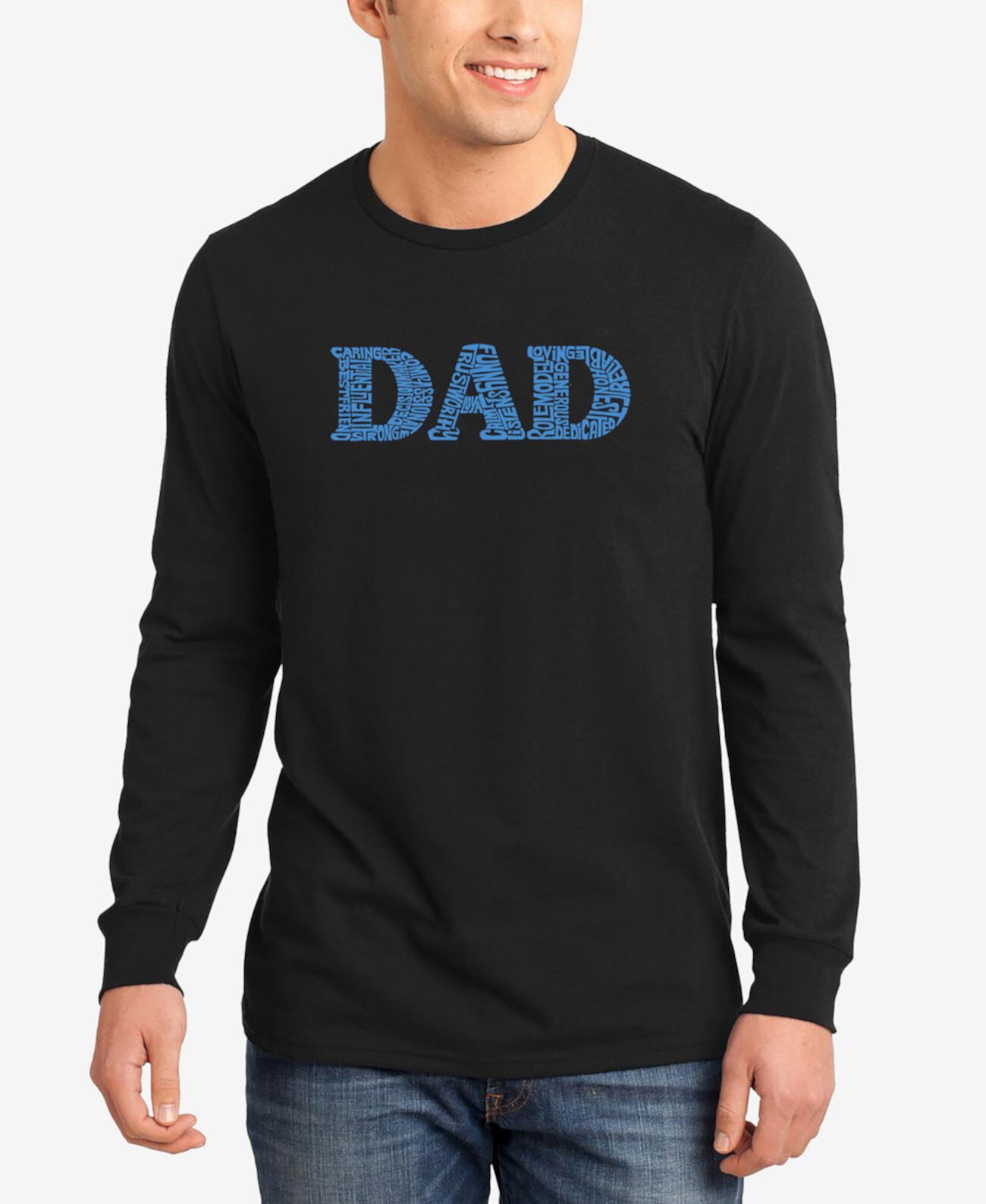 Мужская Футболка LA Pop Art Dad Word Art Long Sleeve LA Pop Art