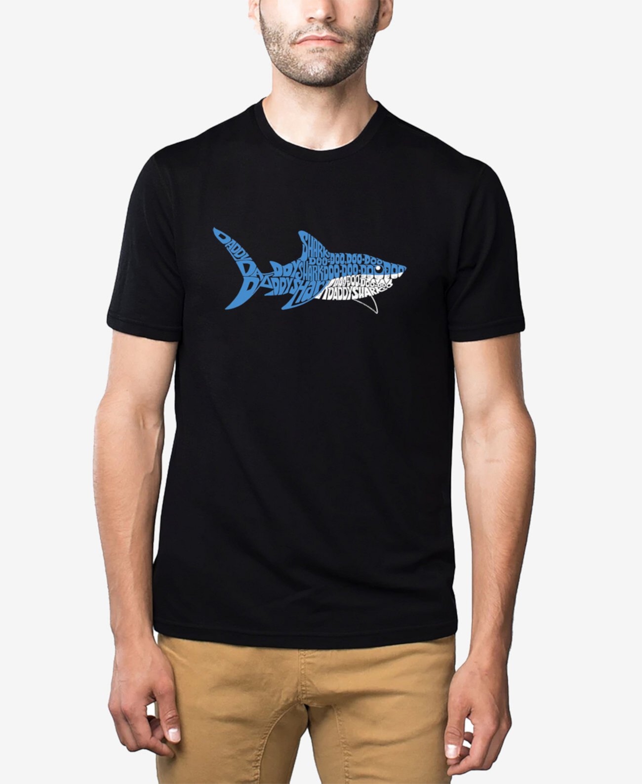 Мужская футболка с коротким рукавом Premium Blend Daddy Shark Word Art LA Pop Art