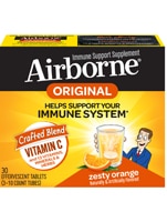 Effervescent Tablets (Шипучие таблетки) Zesty Orange Vitamin C & E Zinc Immune Support -- 30 Effervescent Tablets AirBorne