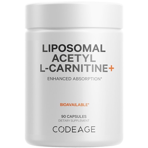 Liposomal Acetyl-L-Carnitine 500 mg Supplement 3-Month Supply Liposomal ACL Non-GMO -- 90 Capsules (Капсулы) Codeage