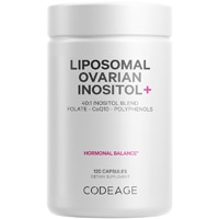 Liposomal Ovarian Inositol + Supplement - Folate & CoQ10 Phytosome Hormonal Balance -- 120 Capsules (Капсулы) Codeage