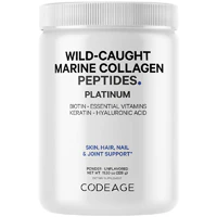 Marine Collagen Protein Powder (Порошок) Platinum-Fish Collagen Peptides + Vitamins-Biotin -- 11.5 oz (Унции) Codeage