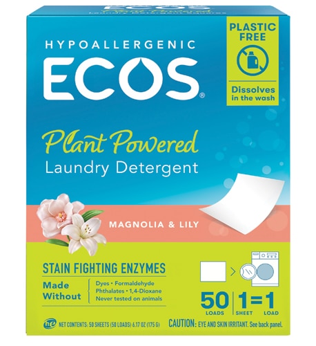 Листы стирального порошка HE Magnolia & Lily — 50 загрузок ECOS