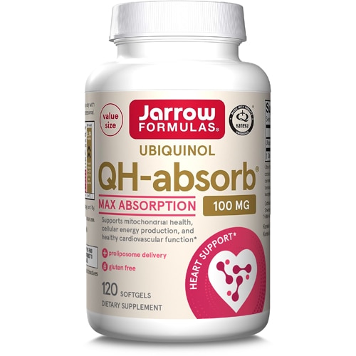 QH-Absorb 100 мг - 120 капсул с убихинолом для поддержания здоровья сердца Jarrow Formulas