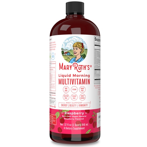 Жидкое утреннее мультивитаминное средство с малиной — 32 жидких унции MaryRuth's Organics