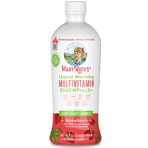 Жидкие утренние мультивитамины с клубникой — 32 жидких унции MaryRuth's Organics