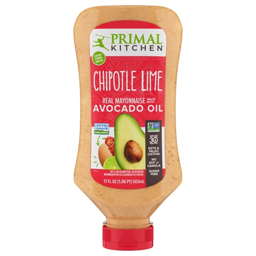 Выжатый майонез Chipolte Lime Real с маслом авокадо — 17 жидких унций Primal Kitchen