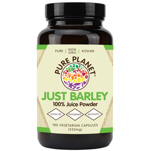 Just Barley® Порошок сока ячменя 100% 180 вегетарианских капсул Pure Planet