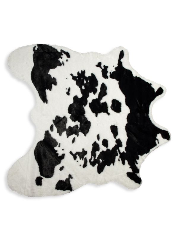 Маленький коврик из искусственной коровьей кожи Luxe Faux Fur