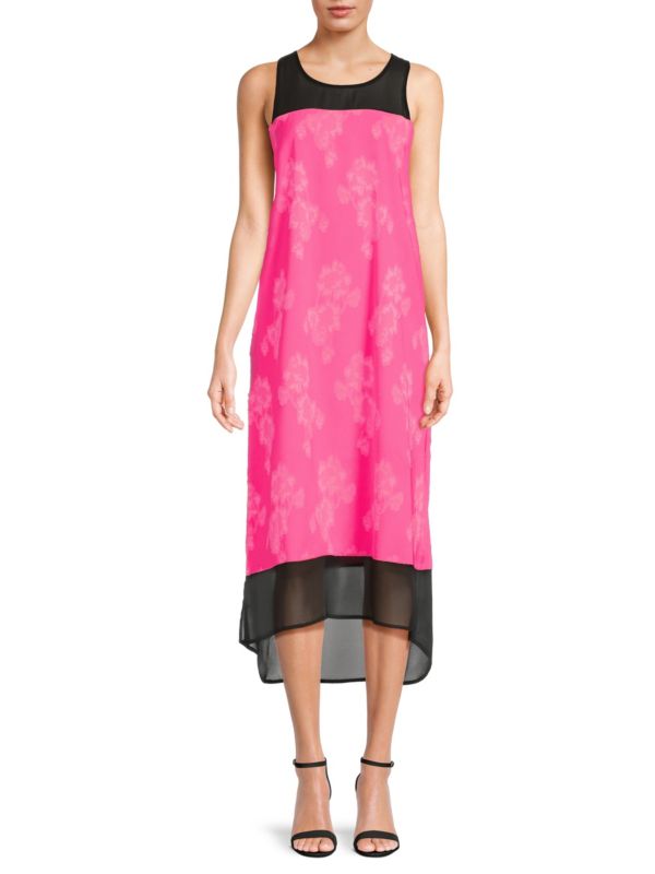 Платье-футляр макси с цветочными блоками и цветочными блоками DKNY