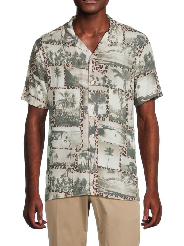 Рубашка с леопардовым принтом Palm Tree Camp INDUSTRY