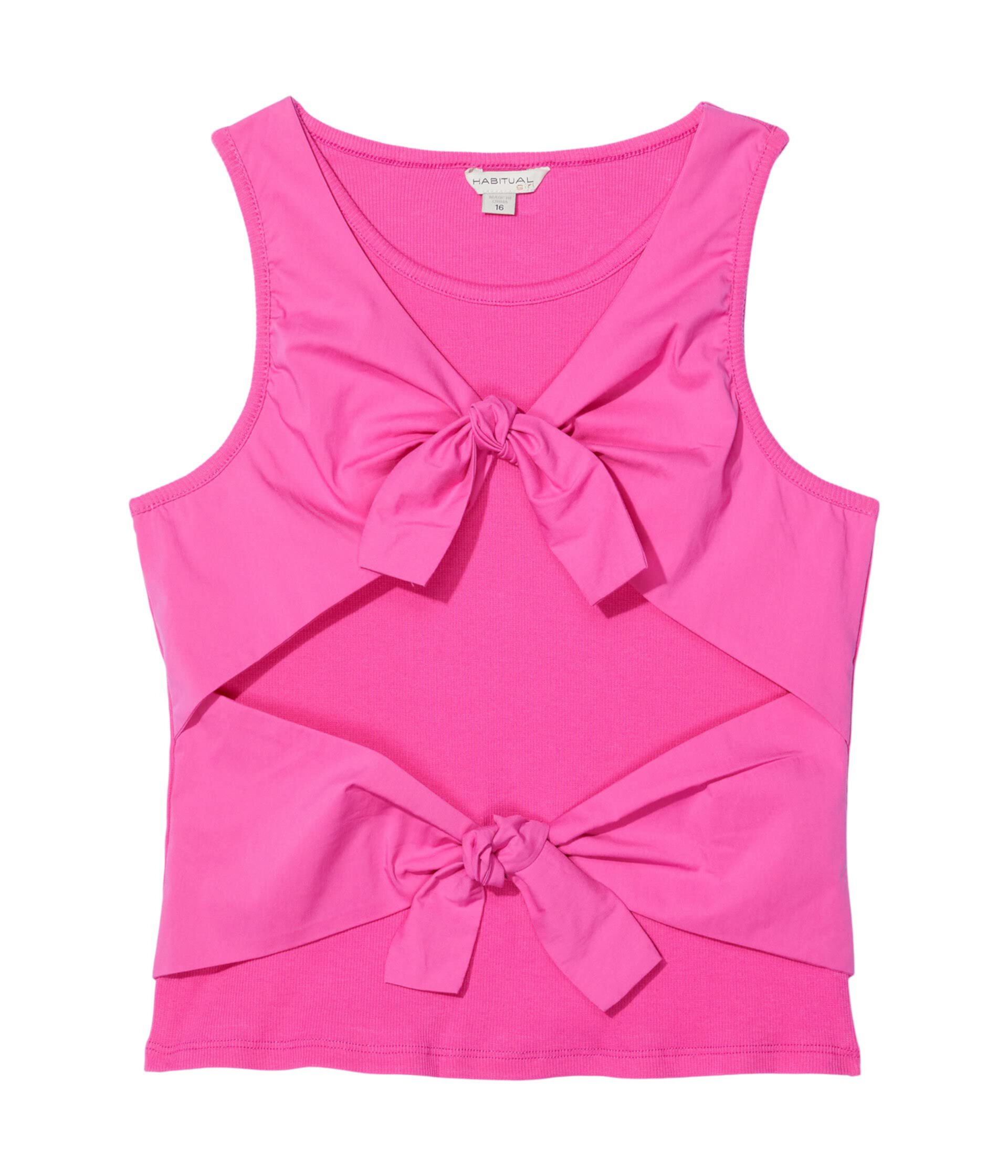 Double Tie Front Knit Top (Big Kids) Habitual