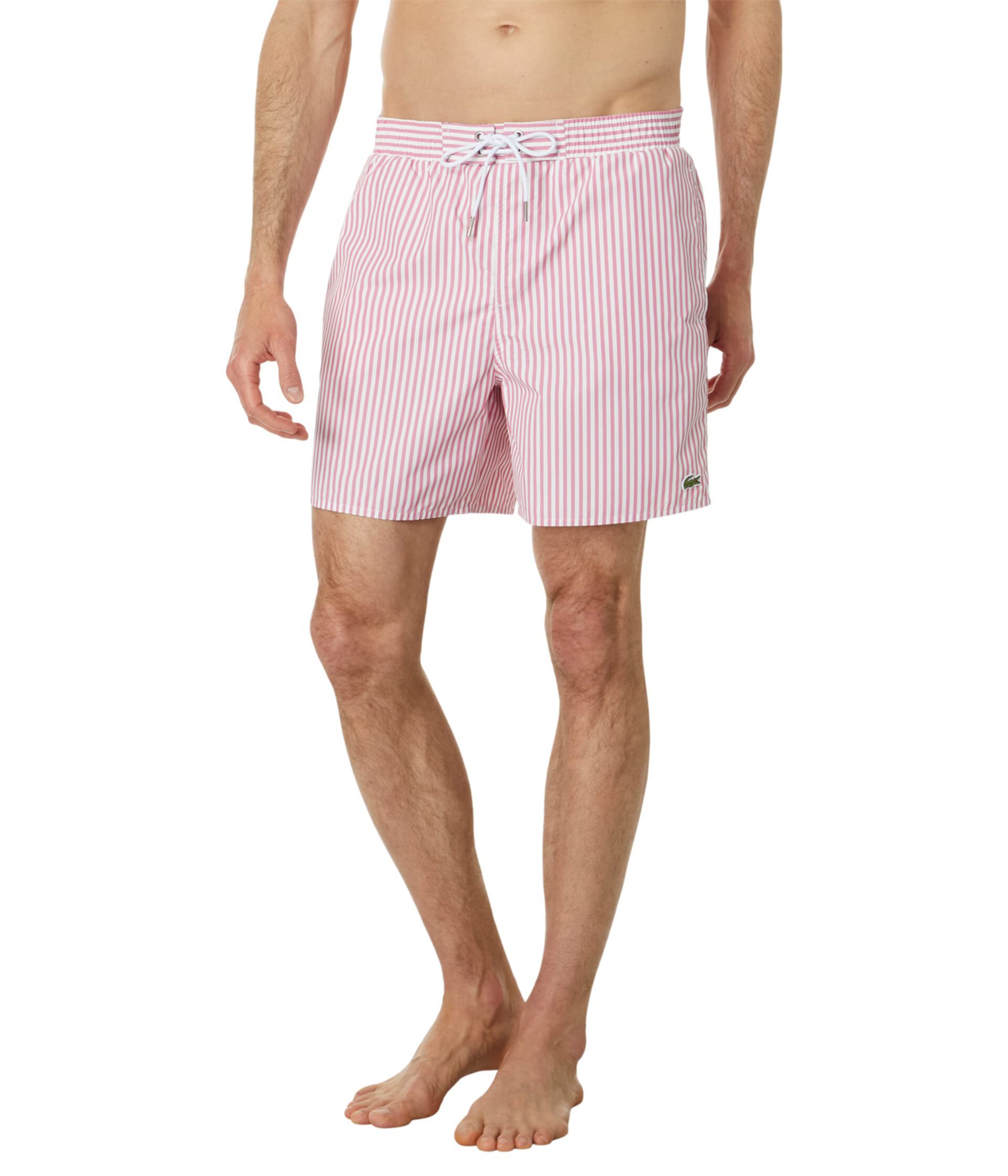 Fine Stripe Swim Trunks Lacoste