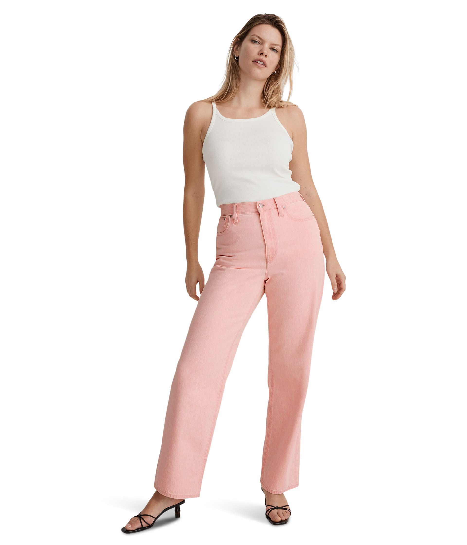 Perfect Vintage Wide Leg Jeans in Light Pink Wash Madewell