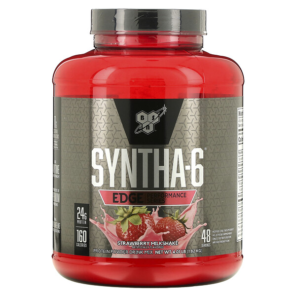 Syntha-6 Edge, Протеиновая порошковая смесь, клубничный молочный коктейль, 4,01 фунта (1,82 кг) BSN