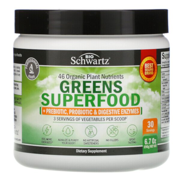 Greens Superfood, 6,7 унции (190 г) BioSchwartz
