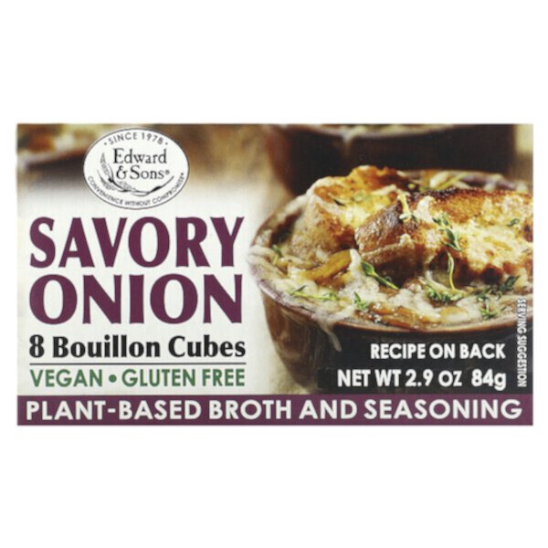 Savory Onion Bouillon Cubes, 8 Cubes Edward & Sons