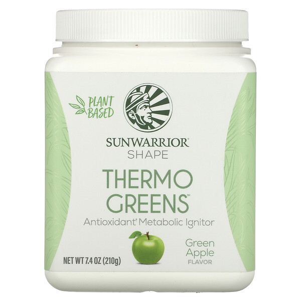 Shape, Thermo Greens, зеленое яблоко, 7,4 унции (210 г) Sunwarrior