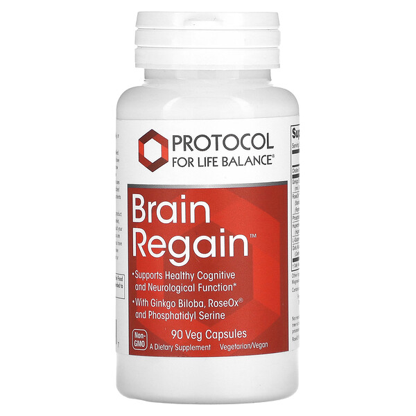 Brain Regain, 90 Veg Capsules (Вегетарианские капсулы) Protocol for Life Balance