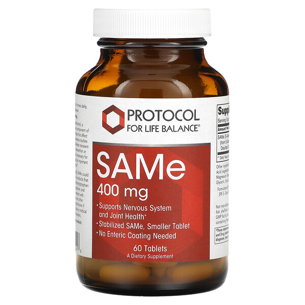 SAMe, 400 мг, 60 таблеток Protocol for Life Balance