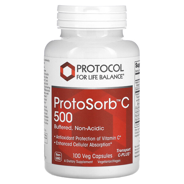 ProtoSorbC 500, 100 растительных капсул Protocol for Life Balance