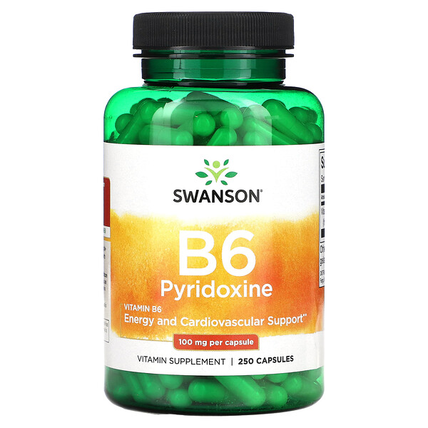 Витамин B6 Пиридоксин - 100 мг - 250 капсул - Swanson Swanson