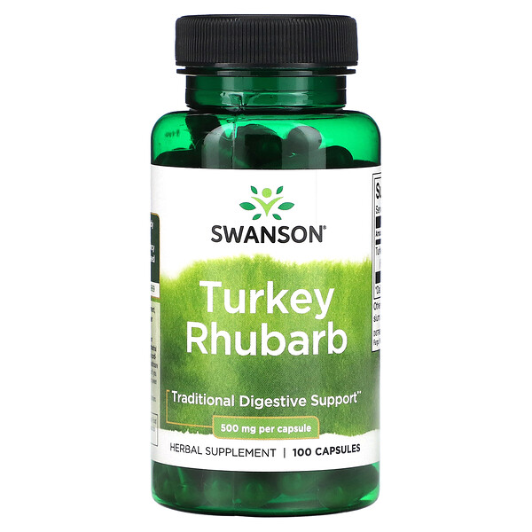 Turkey Rhubarb, 500 mg, 100 Capsules (Капсулы) Swanson