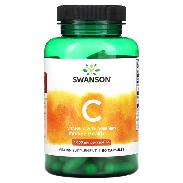 Vitamin C With Rose Hips, 90 Capsules (Капсулы) Swanson