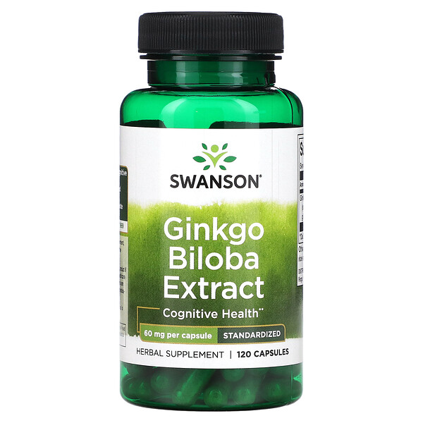 Гинкго Билоба Экстракт - 60 мг - 120 капсул - Swanson Swanson