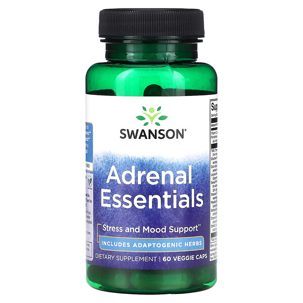 Adrenal Essentials - 60 растительных капсул - Swanson Swanson