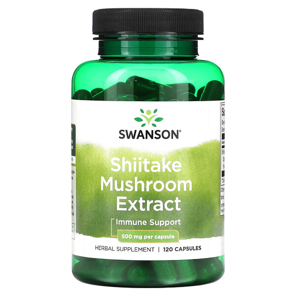 Shiitake Mushroom Extract, 500 mg, 120 Capsules (Капсулы) Swanson