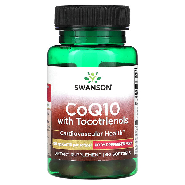 CoQ10 с Токотриенолами, 100 мг, 60 мягких капсул - Swanson Swanson