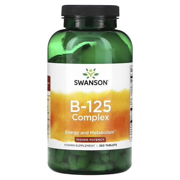 Комплекс витаминов B-125, высокая эффективность, 250 таблеток Swanson