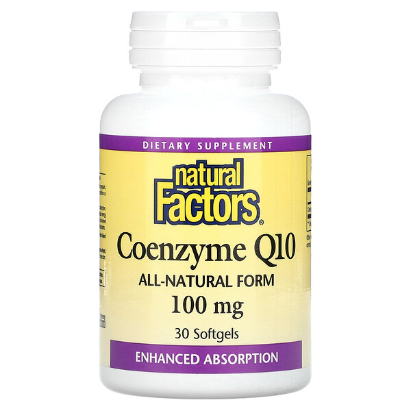 Коэнзим Q10 - 100 мг - 30 мягких капсул - Natural Factors Natural Factors