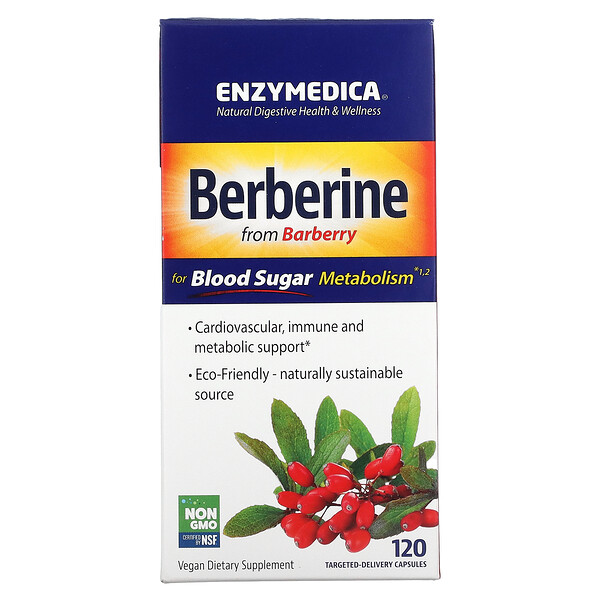 Berberine, 120 Targeted-Delivery Capsules Enzymedica