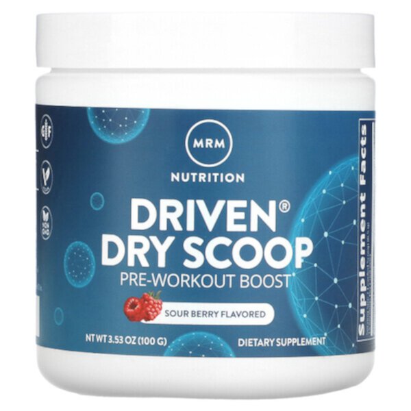 Driven Dry Scoop, Pre-Workout Boost, Sour Berry, 3.53 oz (Унции) (100 g) MRM