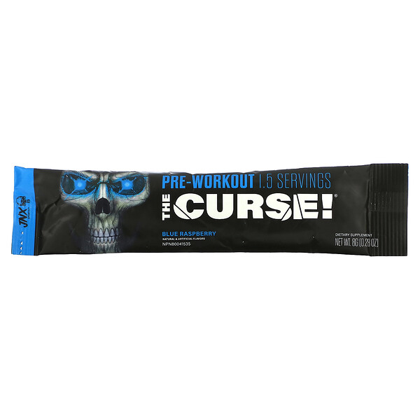 The Curse, Предтренировочный комплекс, голубая малина, 1 палочка, 0,28 унции (8 г) JNX Sports